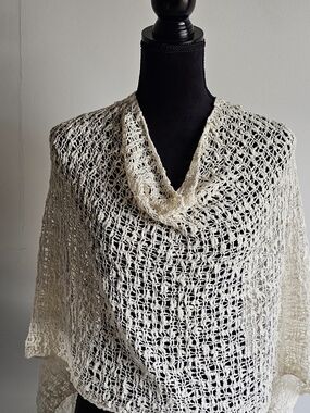 Crochet Open Weave Sweater Poncho